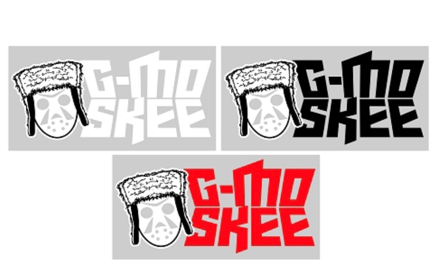 G-Mo Skee Stacked Logo and Mask 8 Inch Vinyl Decal